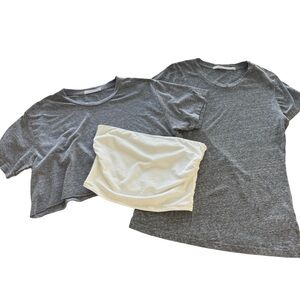 STILLWATER BASICS LOT 3 Mix Pieces Basic Tees Crop Top Tube Top Strapless Medium